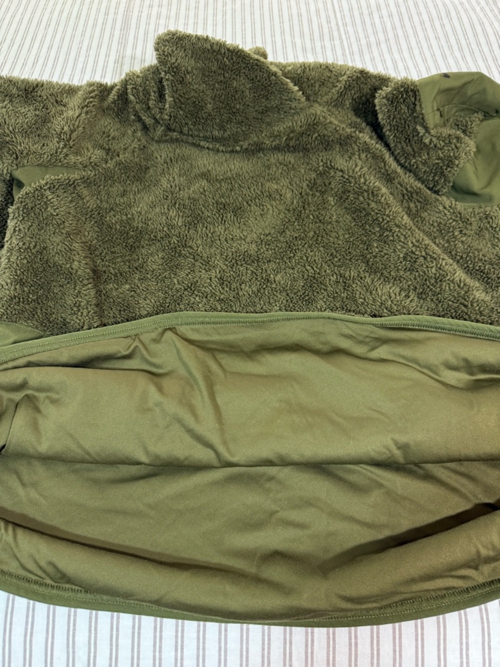 Nike Olive Green Fleece Jacket with Sherpa Texture - Picture 11 of 13